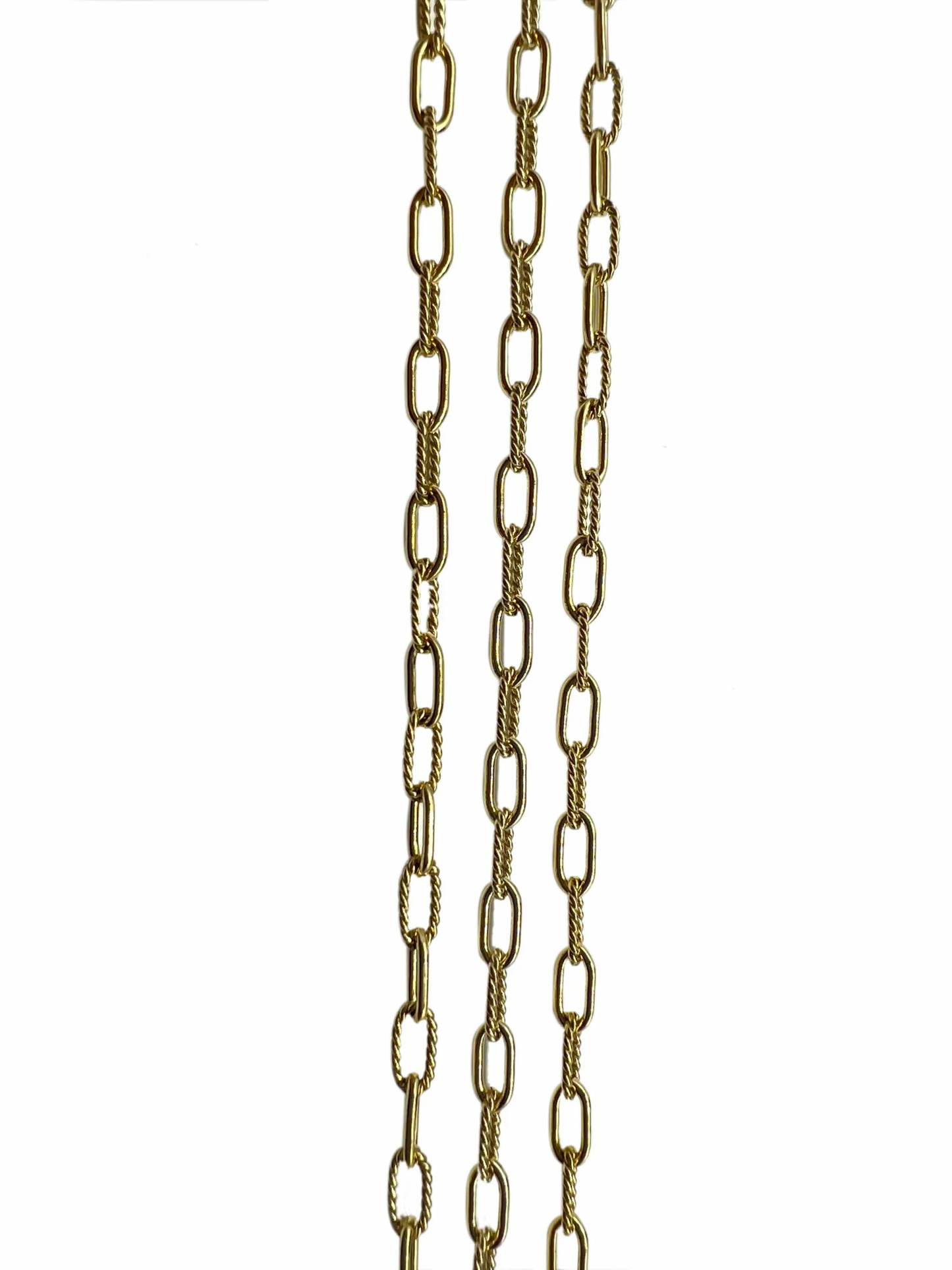 GOLD FILLED ALTERNATE PLAIN AND TWISTED WIRE PAPER CLIP LINKS