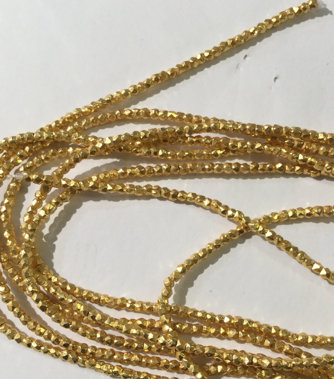 2 mm vermeil sterling silver nugget beads