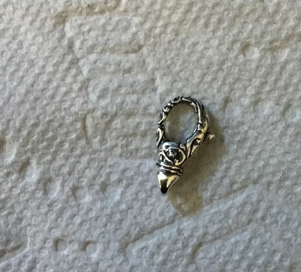 Bali style sterling silver swirl clasp