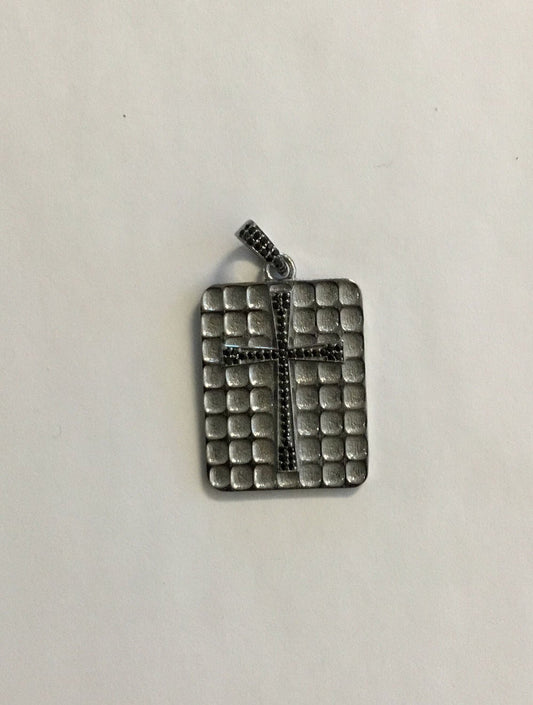 Pave black spinal sterling silver charm