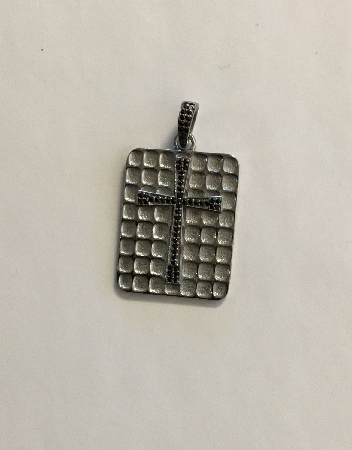 Pave black spinal sterling silver charm