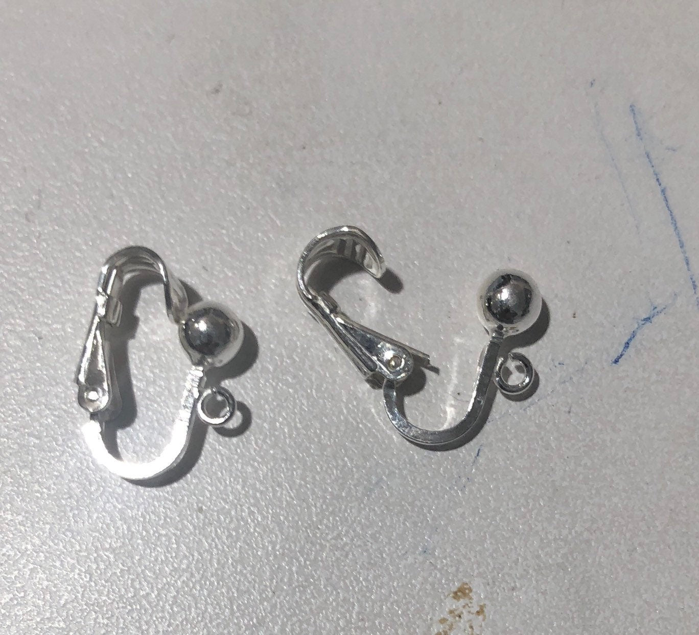 Clip on sterling silver earrings finding