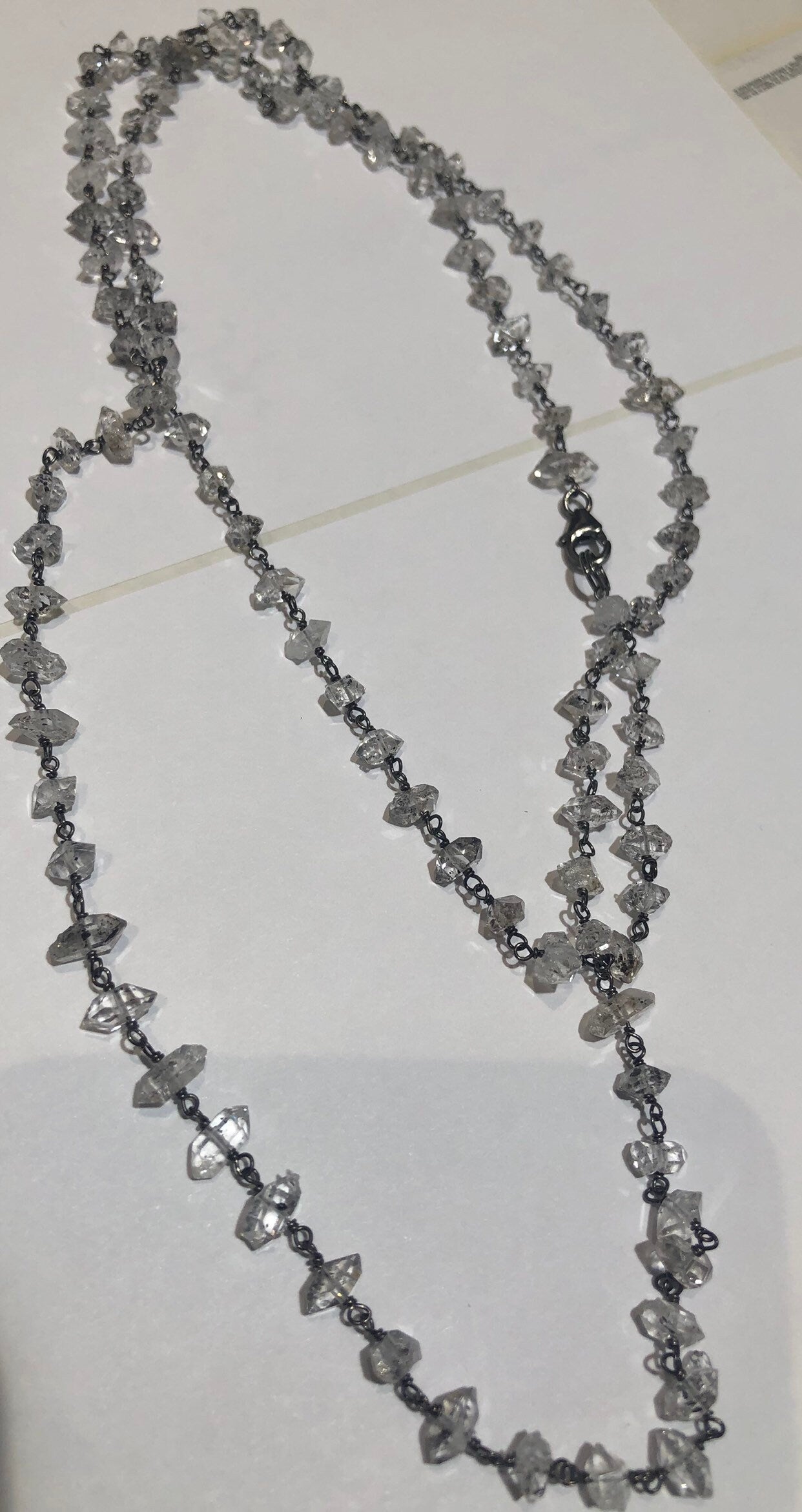Herkimer Diamond sterling silver chain necklace