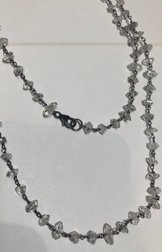 Herkimer Diamond sterling silver chain necklace