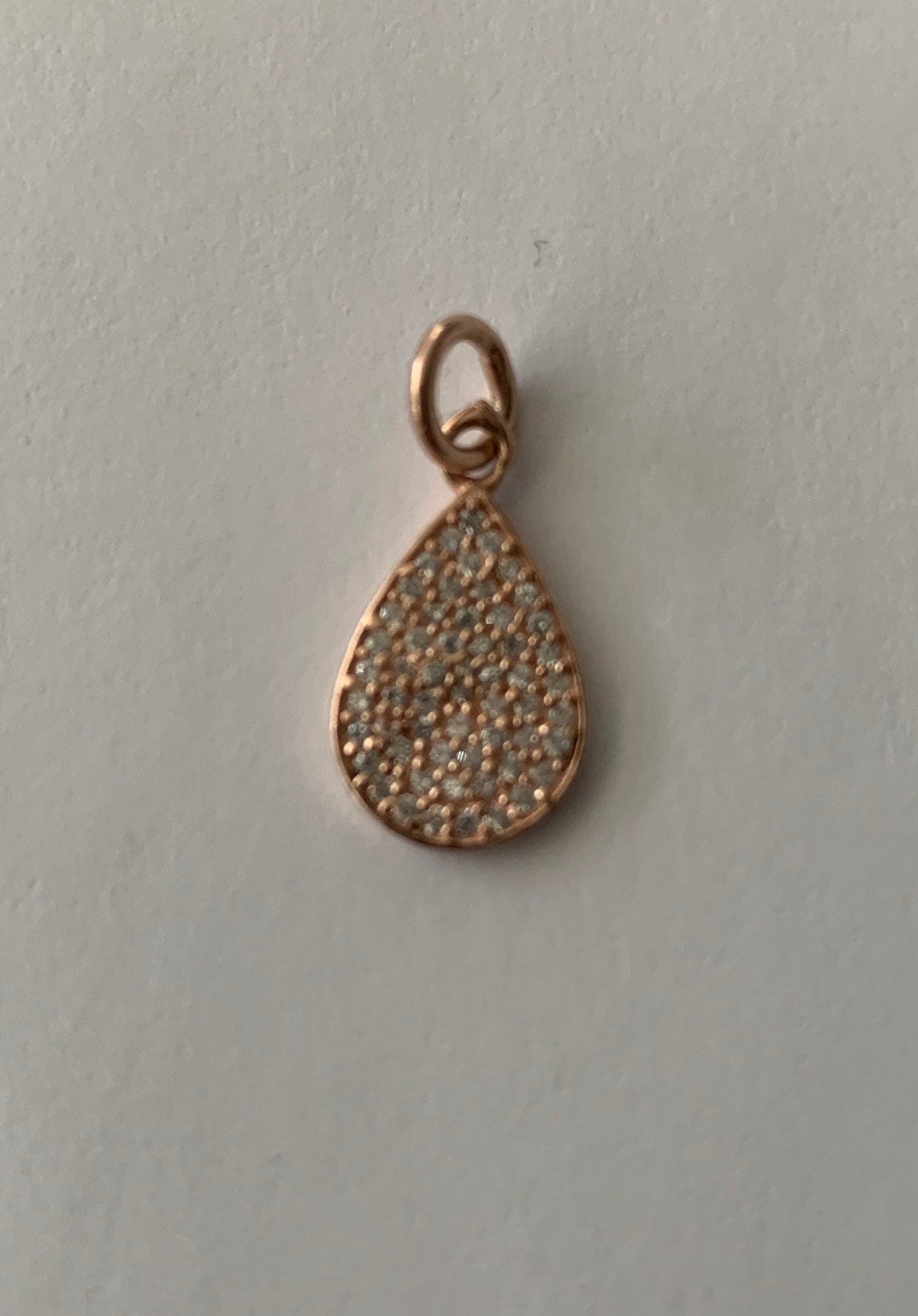 Rose gold Pave white topaz charm