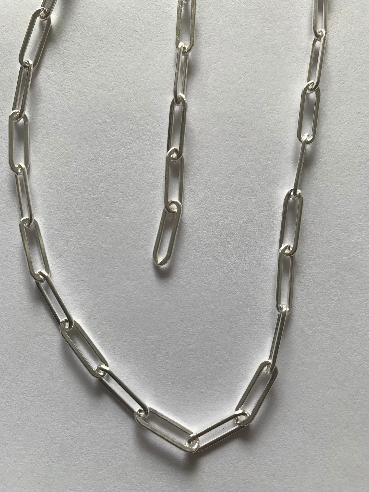 Sterling silver paper clip chain