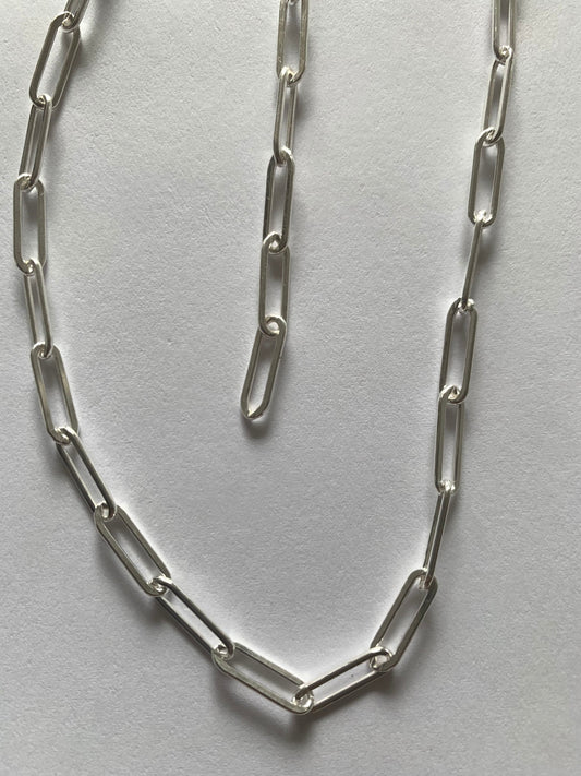 Sterling silver paper clip chain