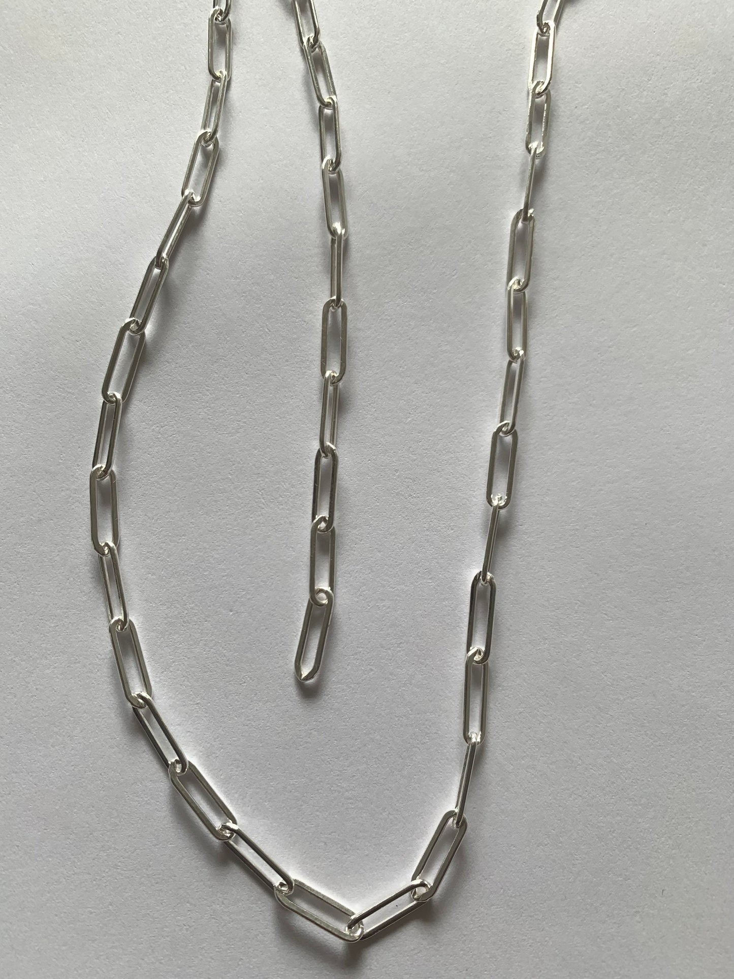 Sterling silver paper clip chain