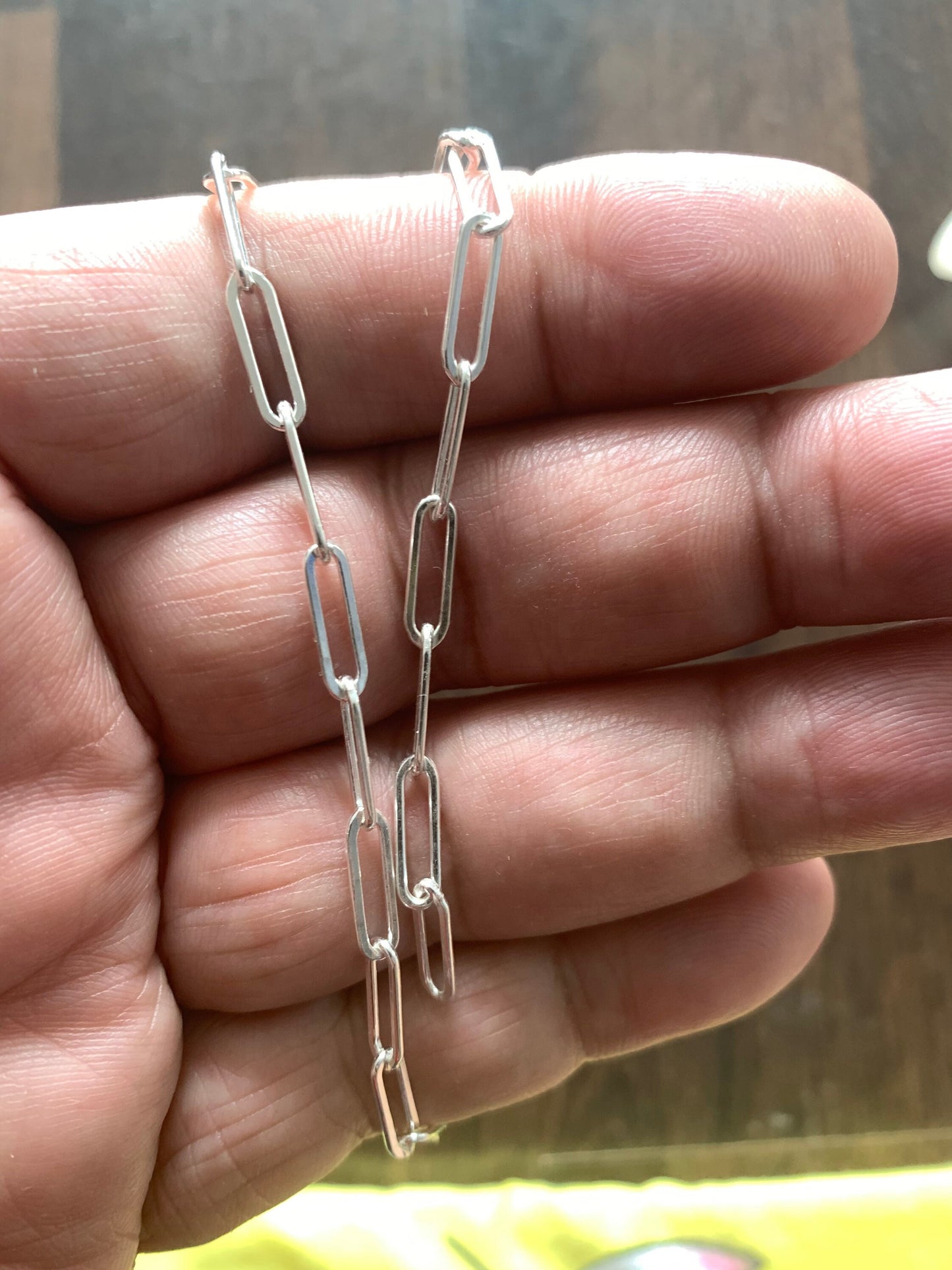 Sterling silver paper clip chain