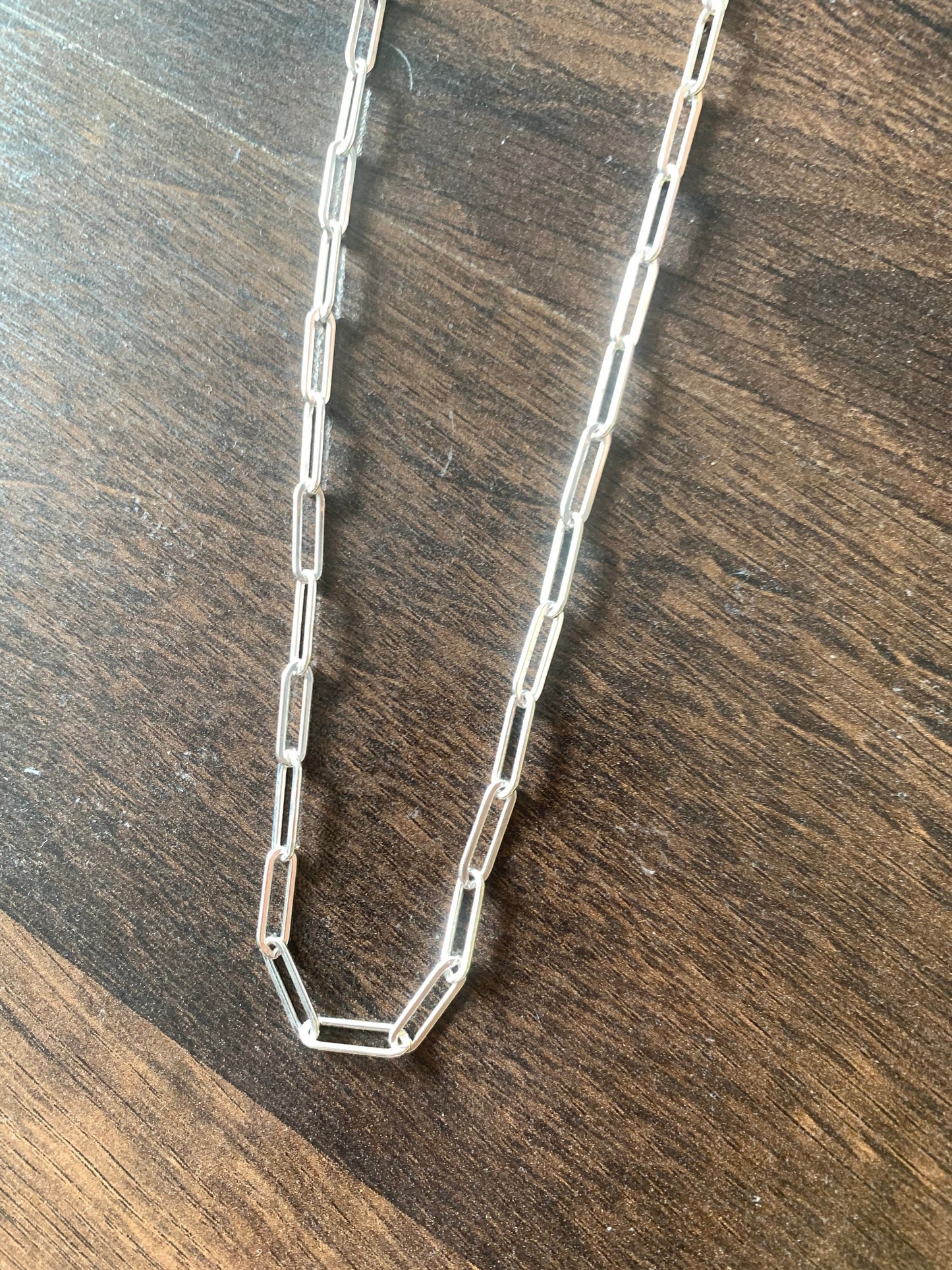 Sterling silver paper clip chain