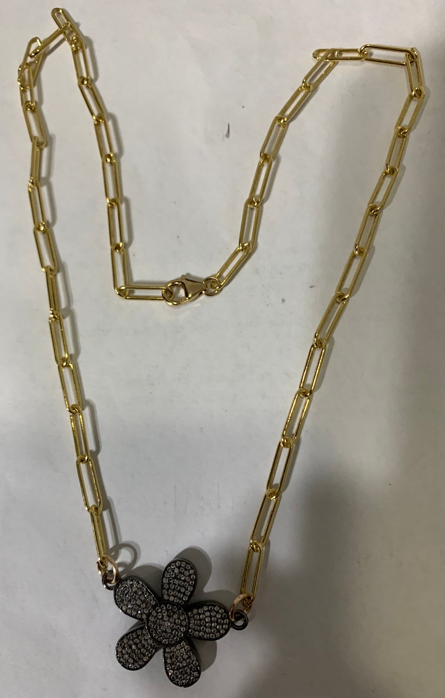 14/20 Goldfilled pave white topaz necklace