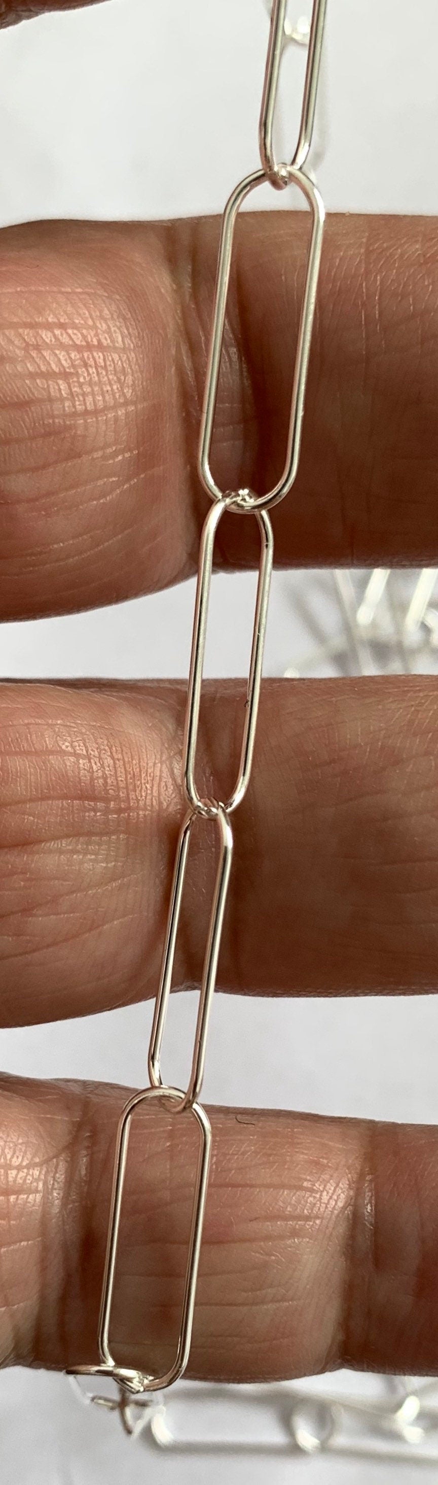 Sterling silver paper clip chain