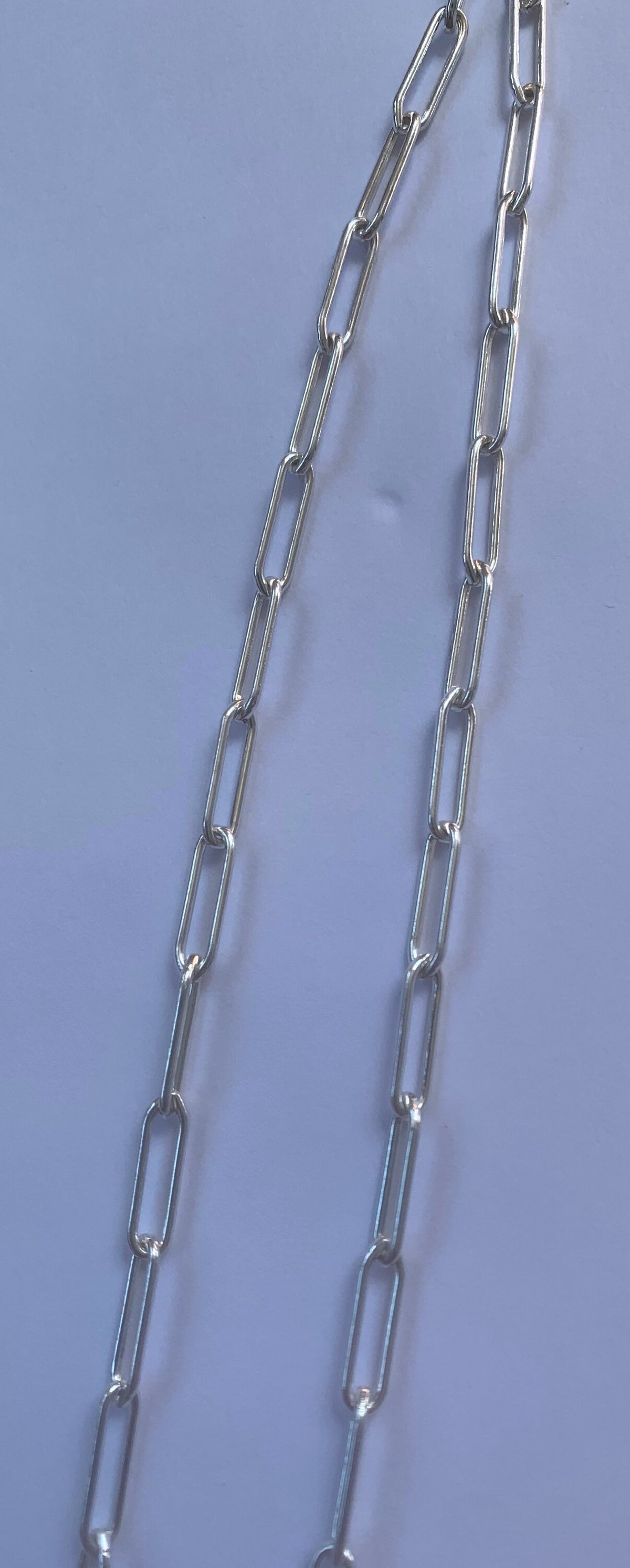 Sterling silver paper clip chain