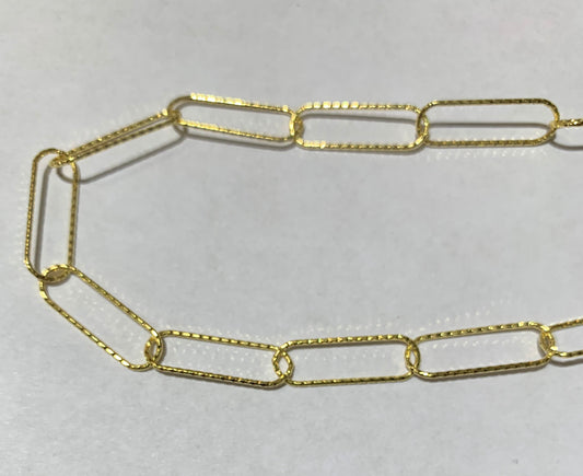 Vermeil Sterling silver paper clip chain