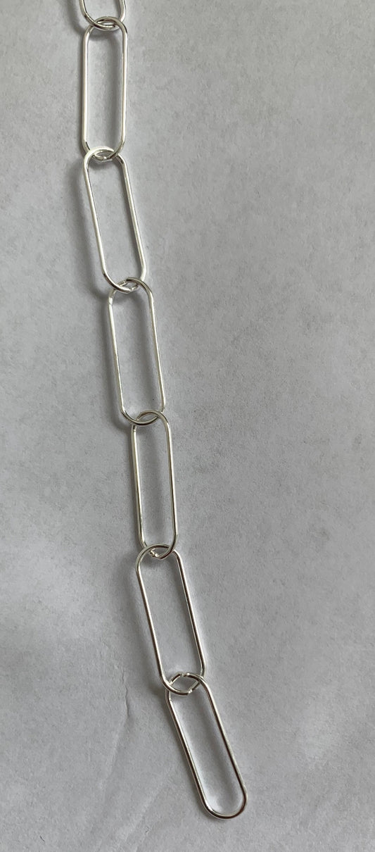 Sterling silver paper clip chain