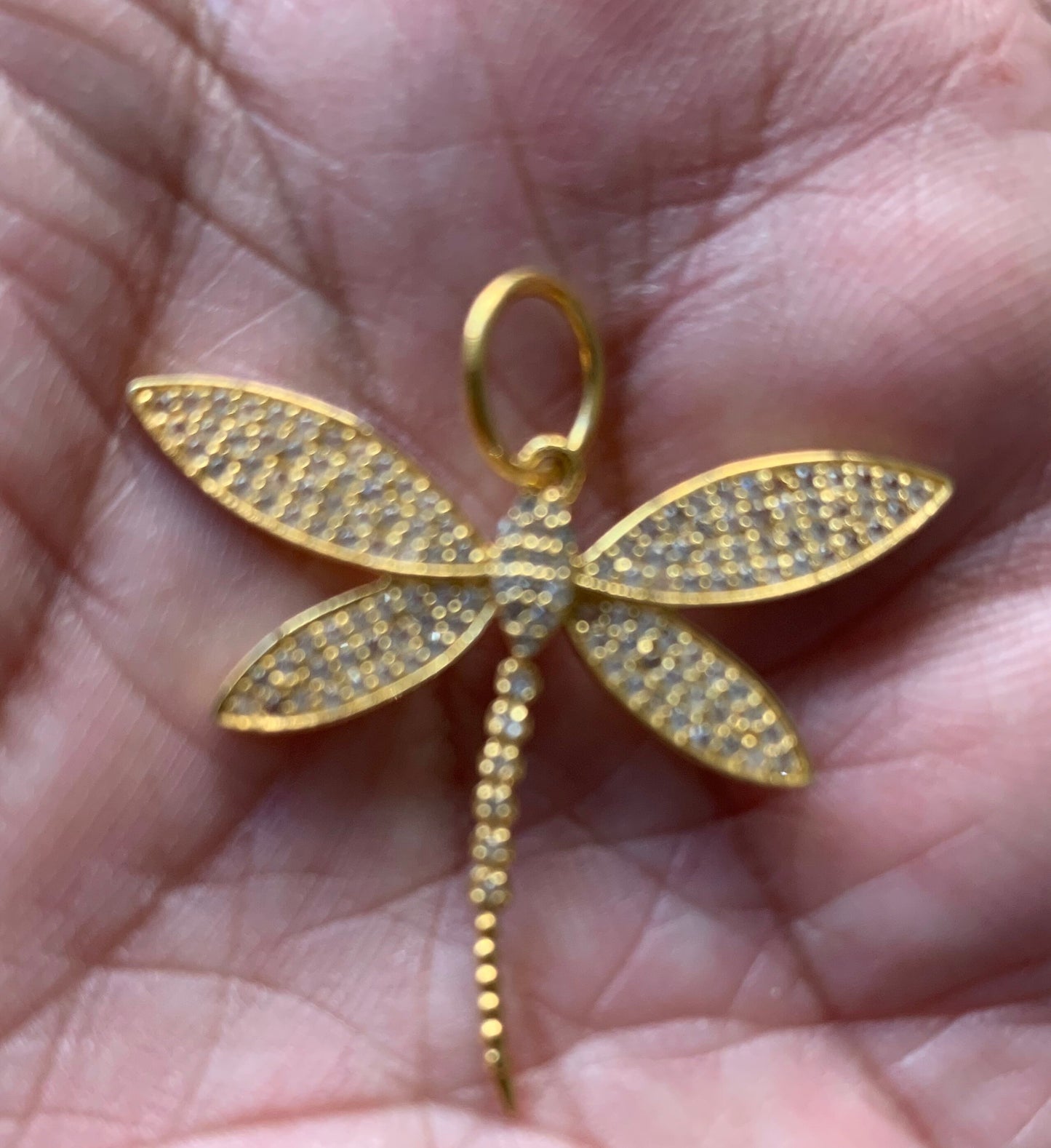 Pave white topaz vermeil charm