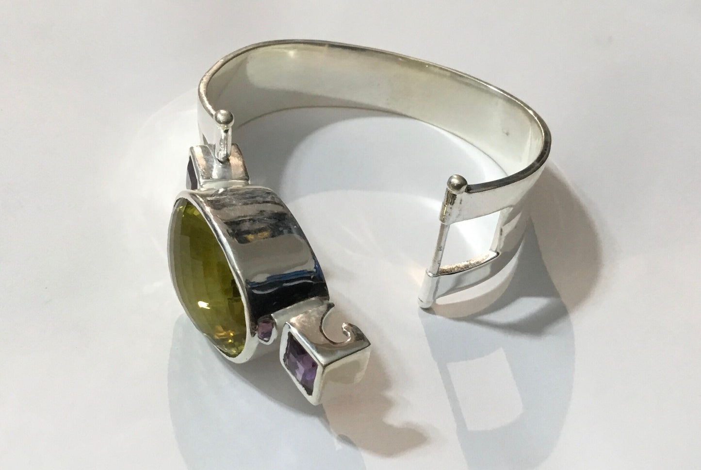 Lemon topaz bracelet, 925 sterling bracelet, Amethyst bracelet,gemstone bracelet, silver bracelet, sterling bracelet, cut stone bracelet