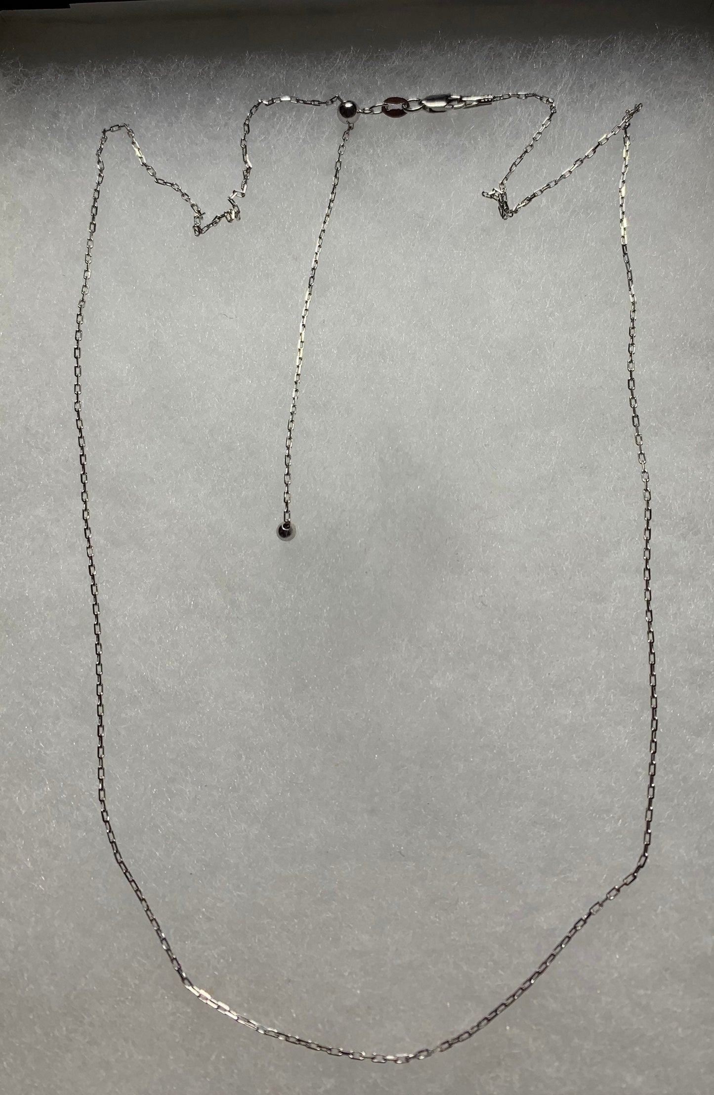 Adjustable Sterling silver rhodium chain