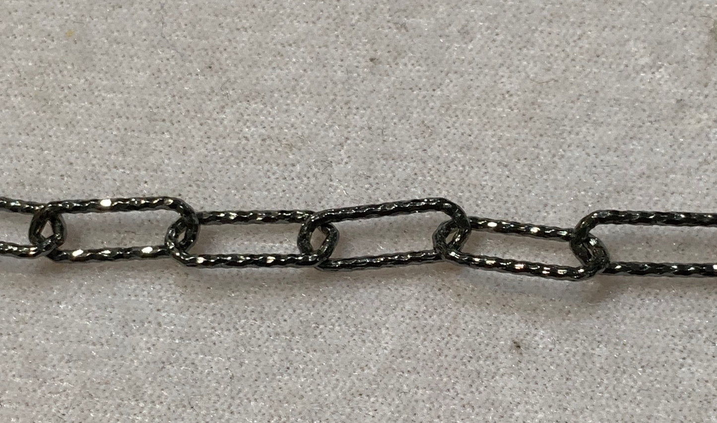 Sterling silver diamond cut paper clip chain