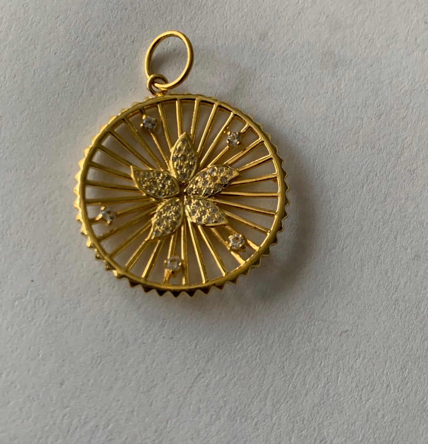 White topaz sterling silver pendant