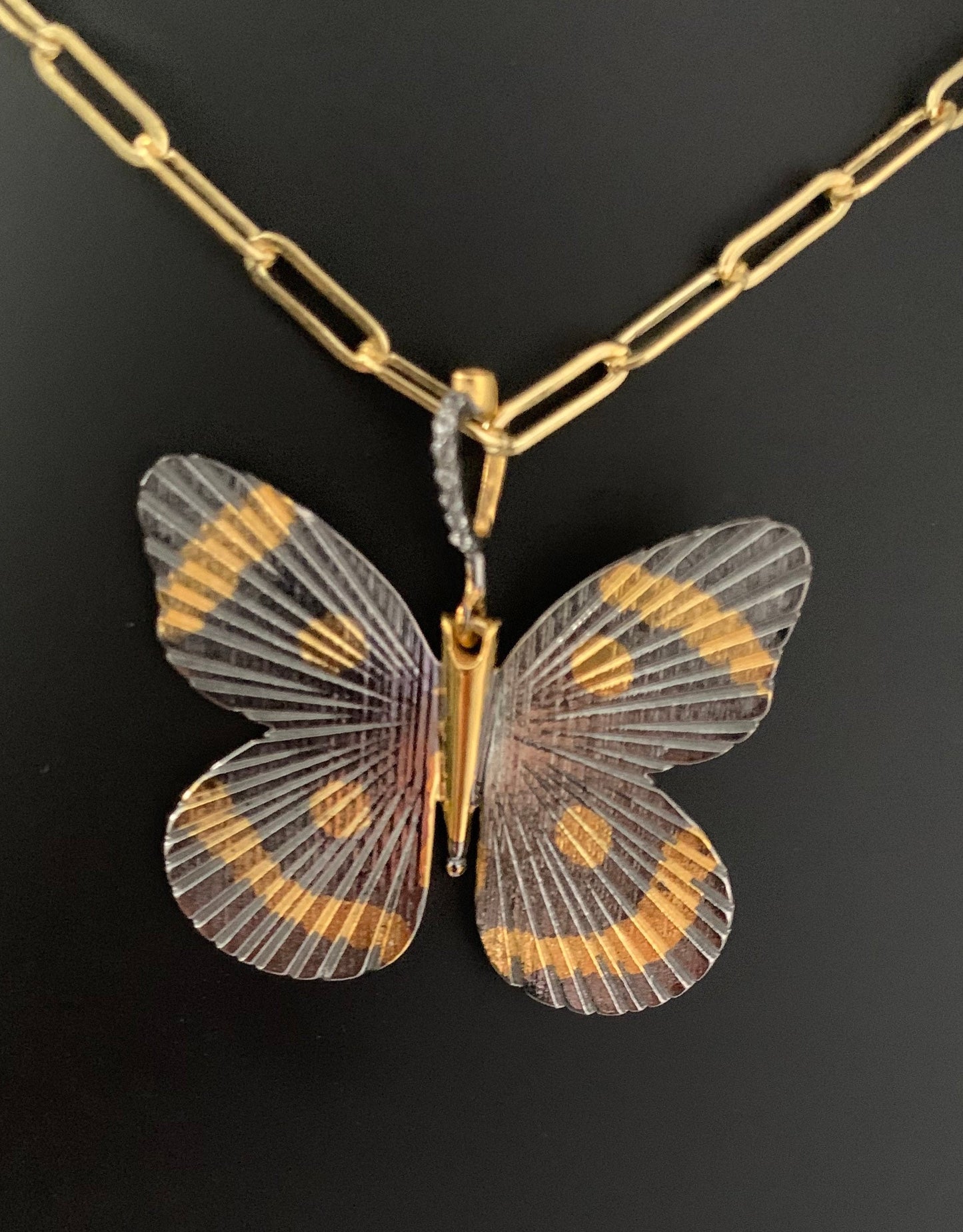 White topaz sterling silver vermeil pendant