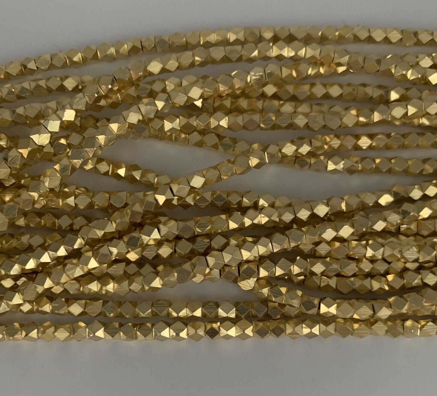 4 Mm Brass Gold Plated nugget beads