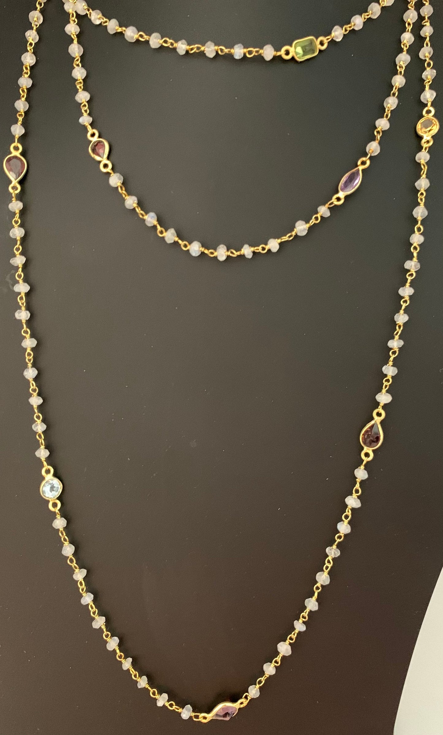 Moonstone beads and Bezal necklace