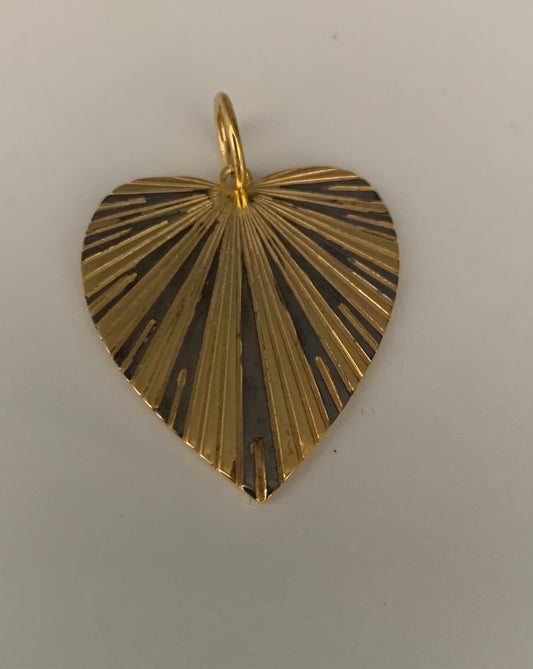 Two tone vermeil heart charm
