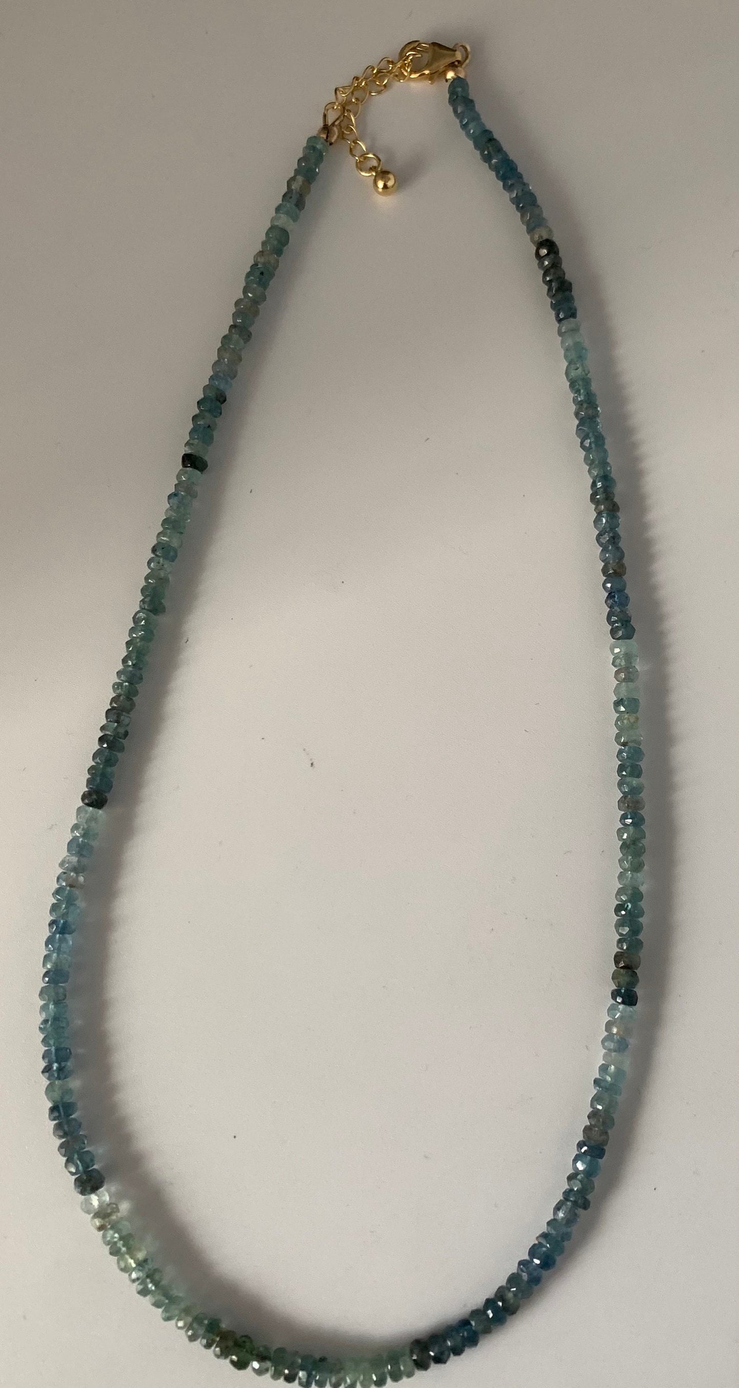 Moss aquamarine beaded necklace