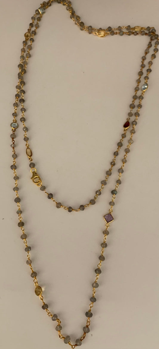 Labrorite beads and Bezal necklace