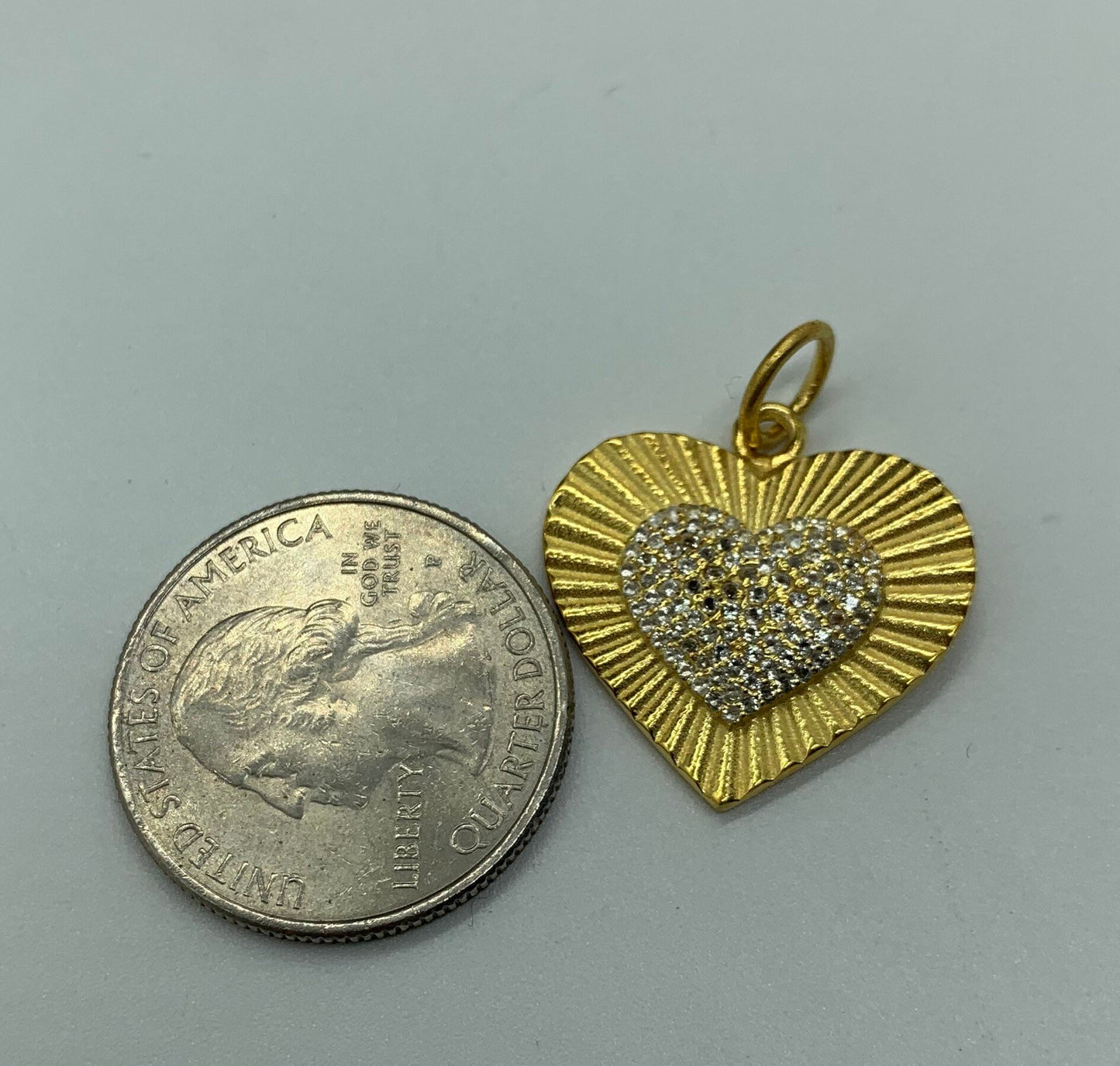 White topaz sterling silver vermeil pendant