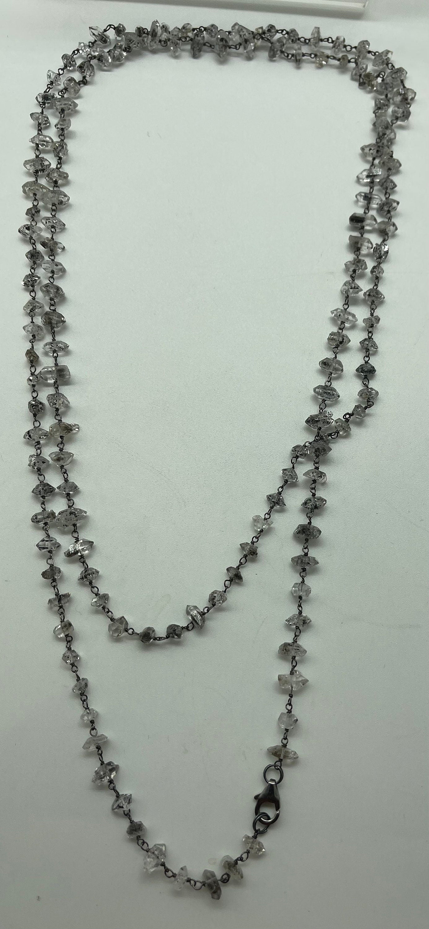 Herkimer Diamond sterling silver chain necklace