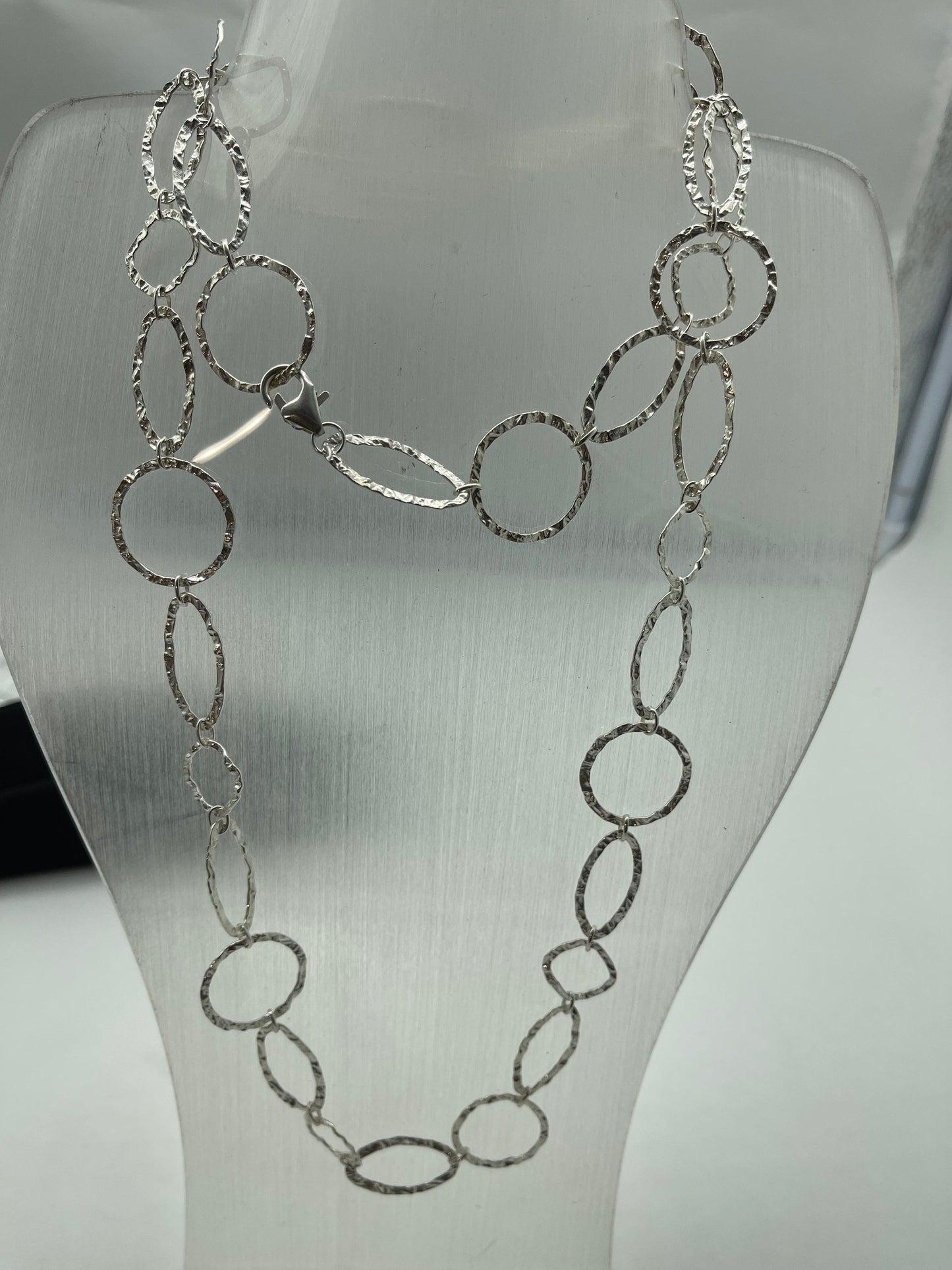 Sterling silver large link chain necklace