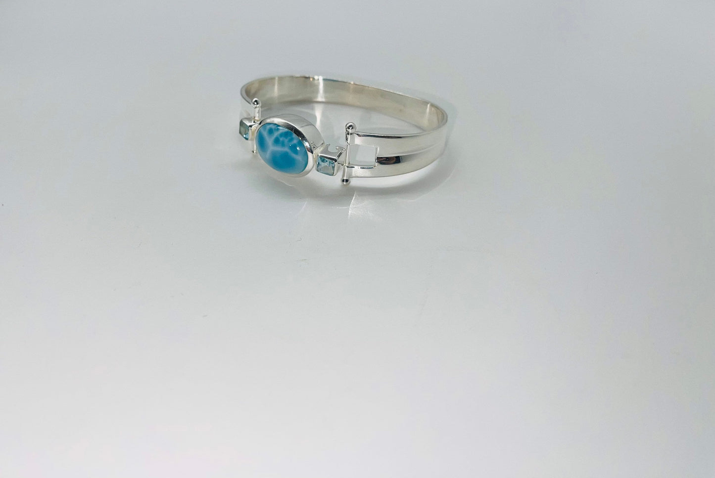 Larimar bracelet, 925 sterling bracelet, blue topaz bracelet,gemstone bracelet, silver bracelet, sterling bracelet, bracelet