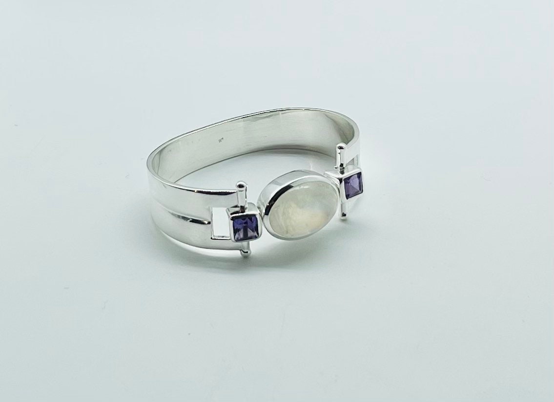Moonstone bracelet, 925 sterling bracelet, amethyst bracelet,gemstone bracelet, silver bracelet, sterling bracelet, bracelet