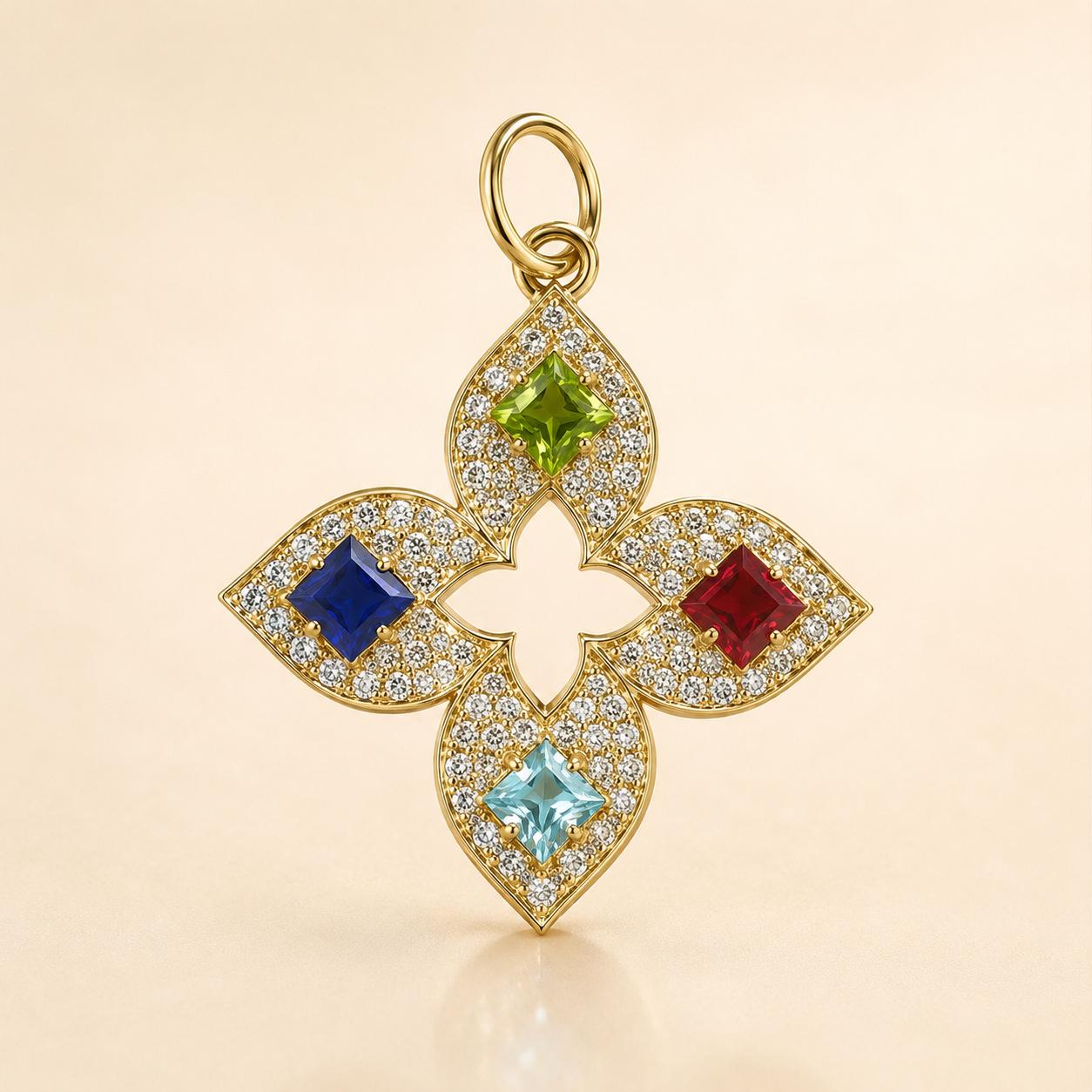 white topaz charm