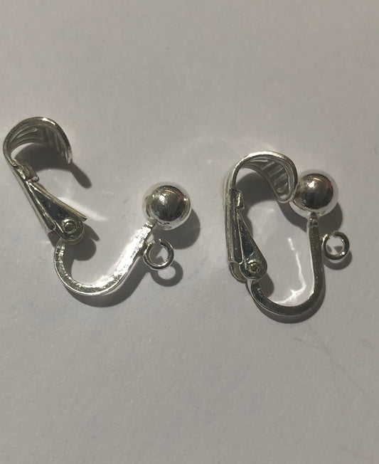 Clip on sterling silver earrings  finding