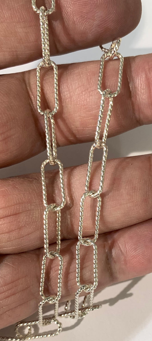Sterling silver paper clip chain
