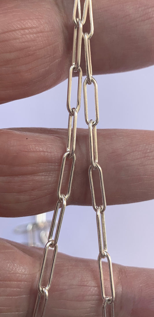 Sterling silver paper clip chain