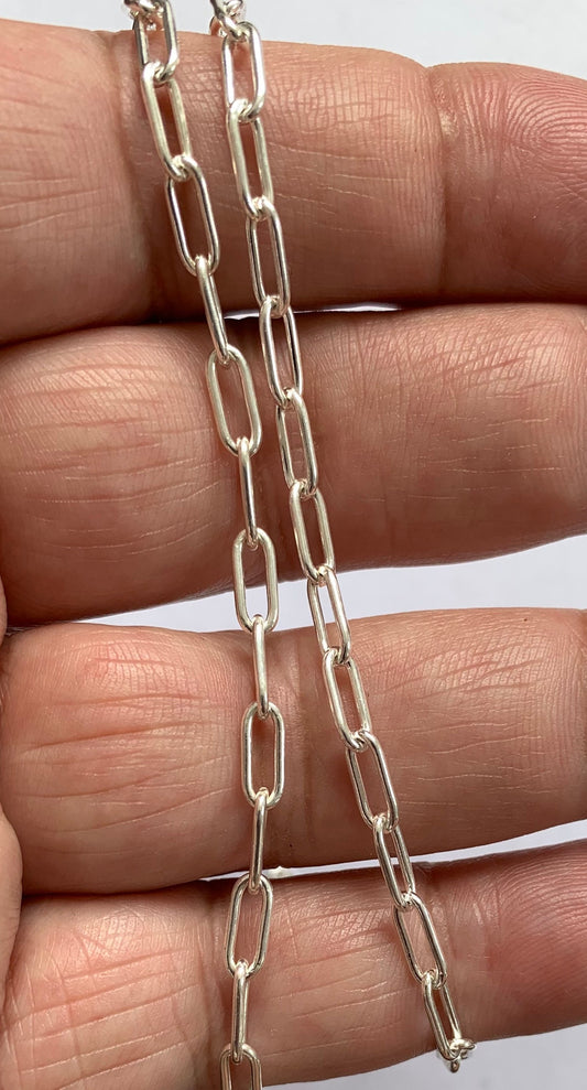 Sterling silver paper clip chain