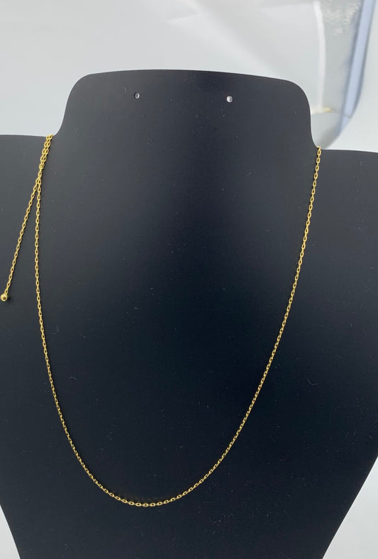 Adjustable  Vermeil chain over Sterling silver