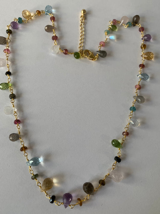 drops tourmaline beads vermeil necklace