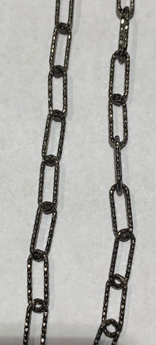 Sterling silver diamond cut paper clip chain