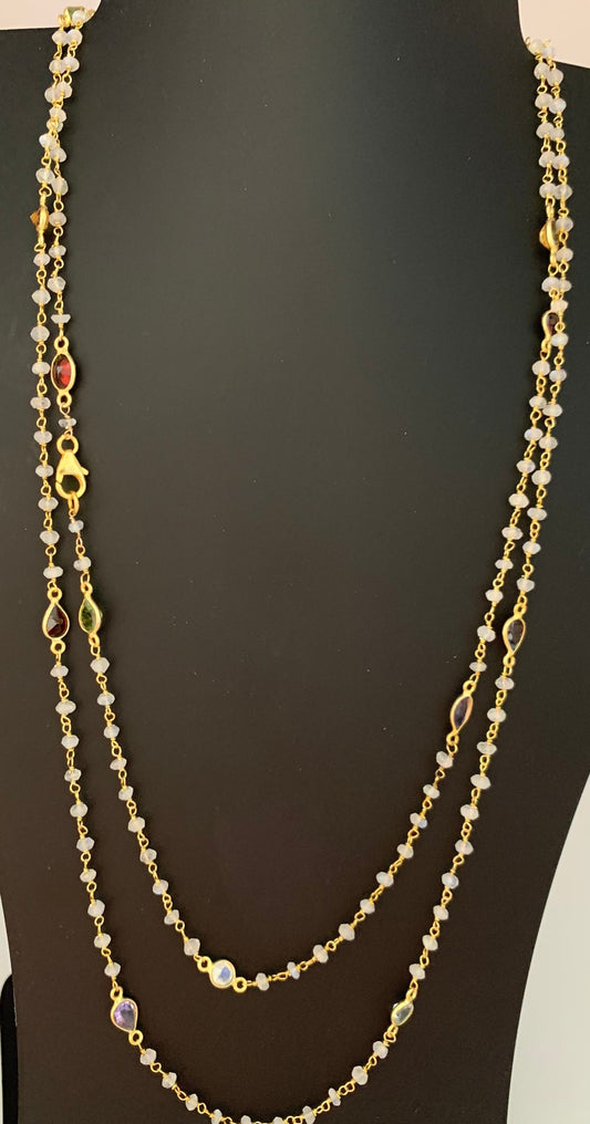 Moonstone beads and Bezal necklace