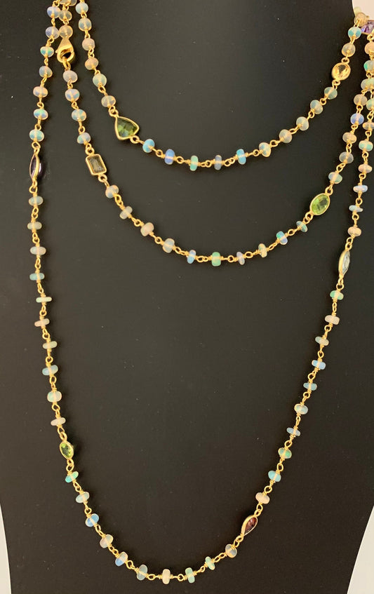 Ethiopian opal and Bezal necklace