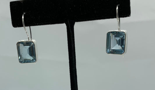 Sterling silver blue topaz earring