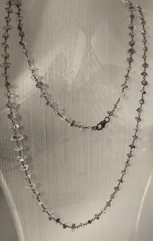Herkimer Diamond sterling silver chain necklace