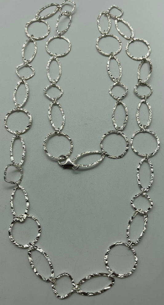 Sterling silver large link chain necklace