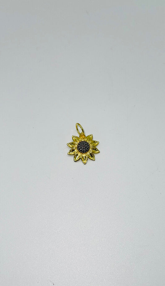 Vermeil sterling silver charm black oxidize